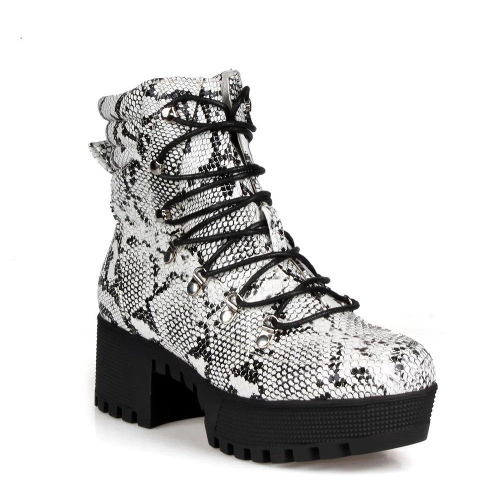 Snake Lace Up Combat Booties